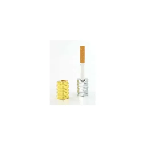smoking - Set of 2 Chrome and Gold Hexagon Cigarette Dampers product image