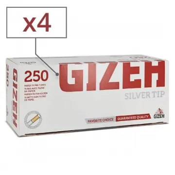 Gizeh - Box of 250 Silver Tips Tubes with Filter - X4 product image