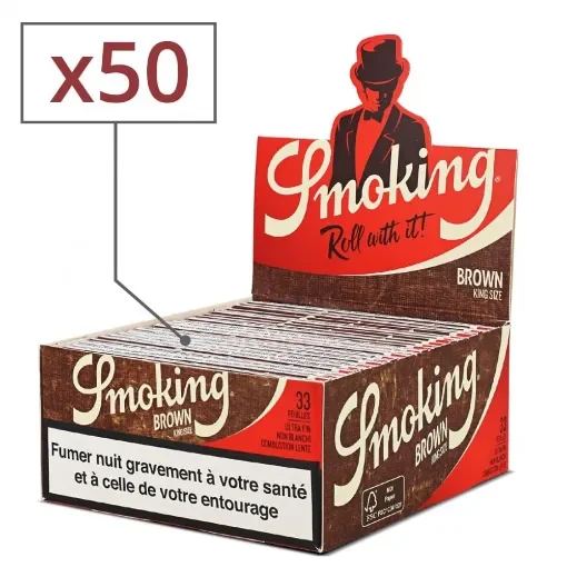 Smoking - Slim Brown Rolling Papers - 50 Booklets product image