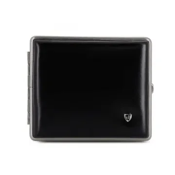 smoking - Black Smooth Leather Cigarette Case product image
