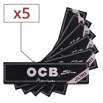 OCB - Slim Rolling Papers with Tips - Set of 5 product image