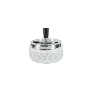 smoking - Glass Push Ashtray with Rotating Mechanism product image