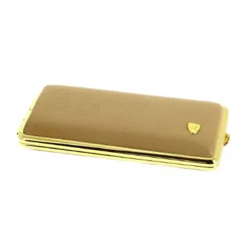 smoking - Slim Vintage Leather Cigarette Case Beige product image