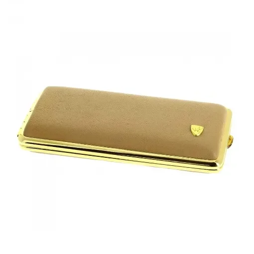 smoking - Slim Vintage Leather Cigarette Case Beige product image