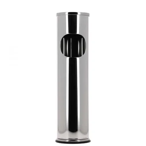 smoking - Slim Chrome Bin Ashtray with Lid - product image