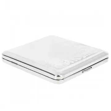 smoking - Chrome Cigarette Case with Custom Baroque Design product image