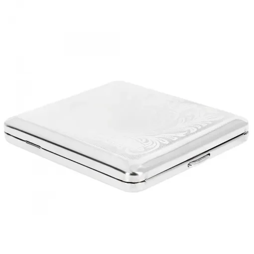 smoking - Chrome Cigarette Case with Custom Baroque Design product image
