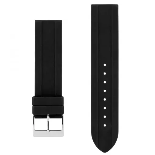 Akteo - Silicone Watch Strap Black with Silver Buckle product image