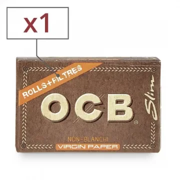 OCB - Slim Virgin Rolling Paper with Tips - 1 Roll product image