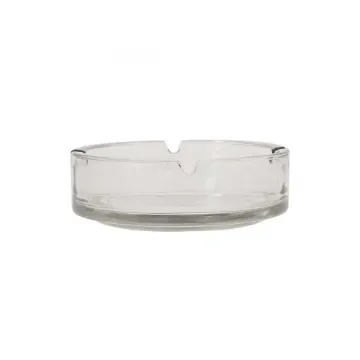 smoking - Glass Bar Ashtray - Clear Round Design product image