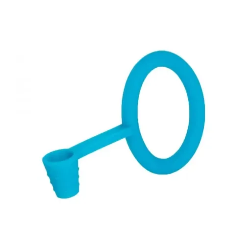 smoking - Turquoise Silicone Hookah Hose with Clamp & Gasket Holder product image