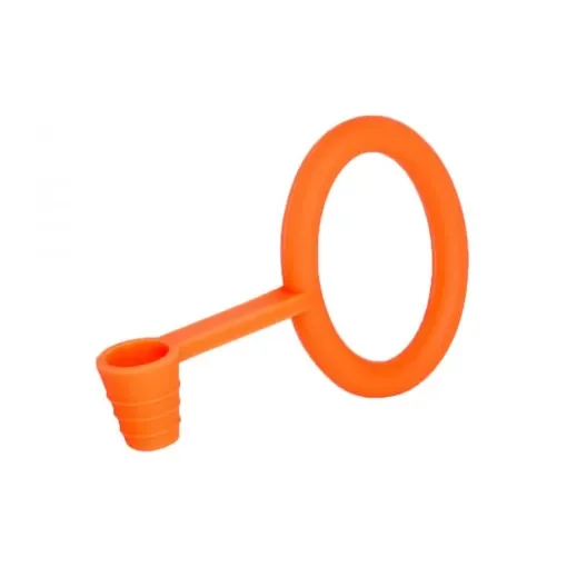 smoking - Orange Silicone Hookah Hose with Clamp & Joint Holder product image