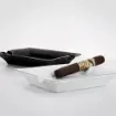 smoking - Black Porcelain Cigar Ashtray with 2 Notches product image