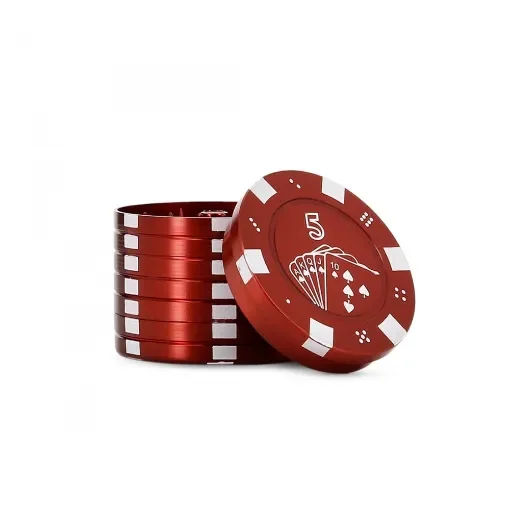 smoking - Grinder Red Poker Chips - 3-Part Metal Grinder product image