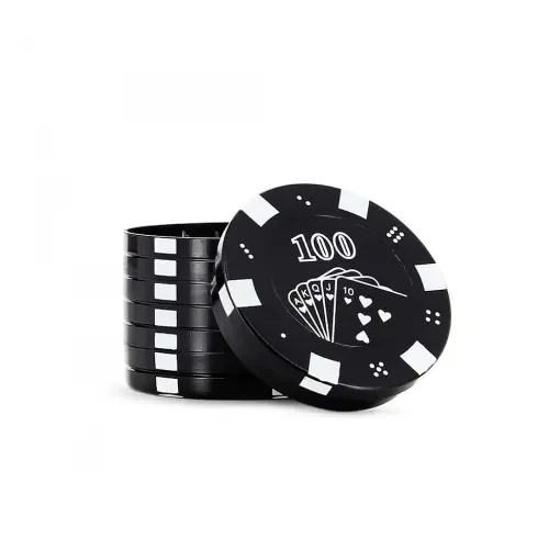 smoking - Grinder Black Poker Chips - 3-Part Metal Grinder product image