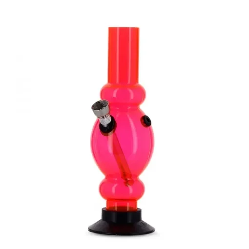 smoking - Red Mini Oval Straight Acrylic Bong product image