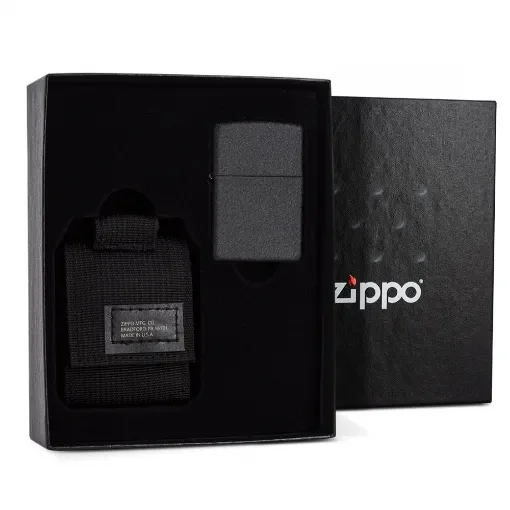 Zippo - Black Crackle Lighter with Tactical Case product image