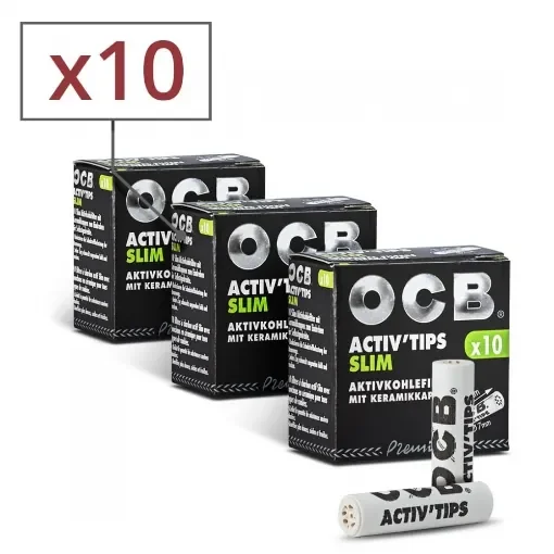 OCB - Activ' Tips Slim Charcoal Filters - X 10 product image
