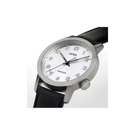 Akteo - Besançon 42mm Black Leather Watch product image
