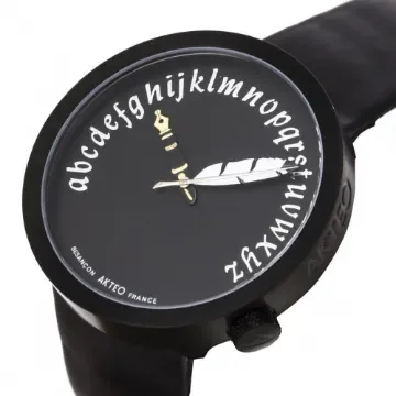 Akteo - Writer Black 48 Watch - Black Leather Strap product image