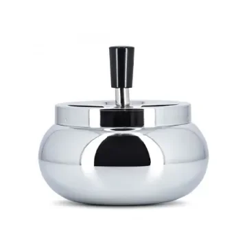 smoking - Chromed Metal Round Push Ashtray product image