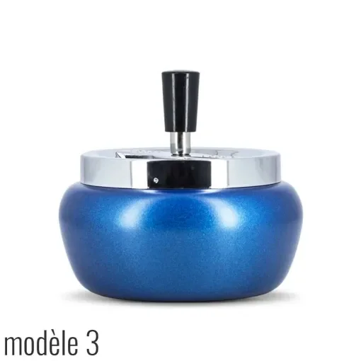 smoking - Blue Metal Round Push Ashtray product image