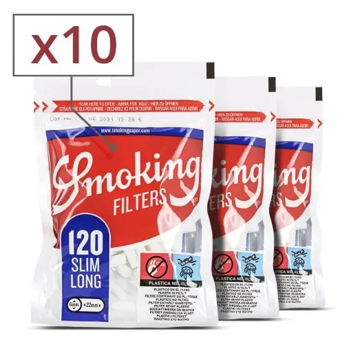 Smoking - Slim Long Filters 10 Sachets - 1200 Filters product image