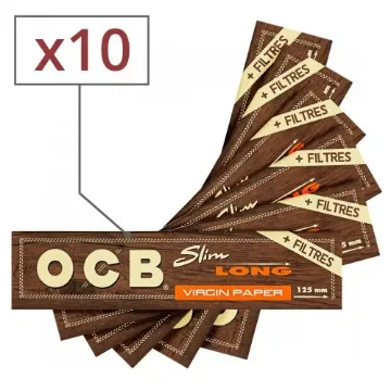 OCB - Rolling Paper Slim with Tips - Virgin Long X10 product image