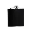 smoking - Alcohol Flask Box with Cigarette Case - Black Faux Leather product image