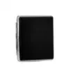 smoking - Alcohol Flask Box with Cigarette Case - Black Faux Leather product image