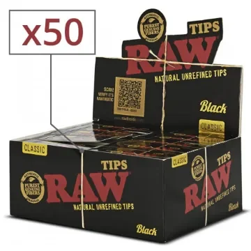 RAW - Raw Black Unperforated Cardboard Filters - 50 Pack product image