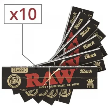 RAW - Black Slim Rolling Paper - Unbleached, Chlorine-Free product image