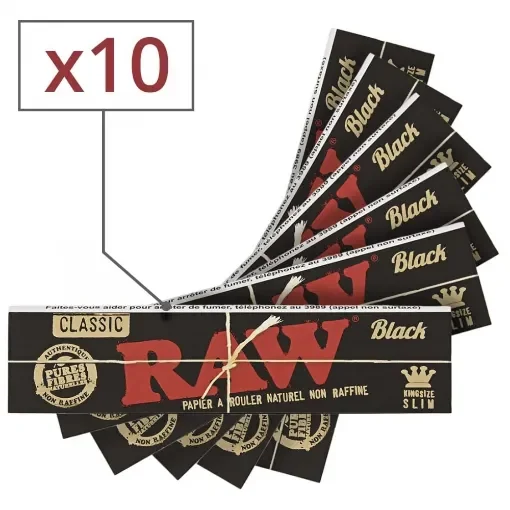 RAW - Black Slim Rolling Paper - Unbleached, Chlorine-Free product image