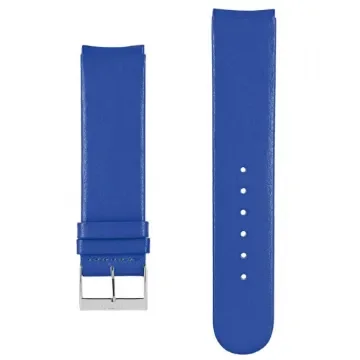 Akteo - Flat Blue Leather Watch Strap with Silver Buckle - 20mm product image