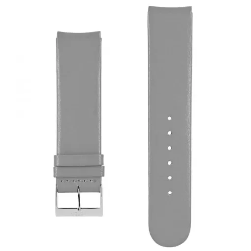 Akteo - Flat Leather Watch Strap Gray 20mm - Silver Buckle product image