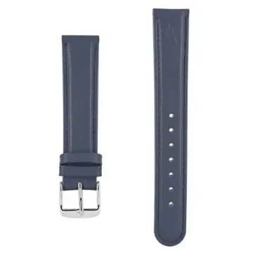 Akteo - Leather Watch Strap Duck Blue 18mm with Silver Buckle product image