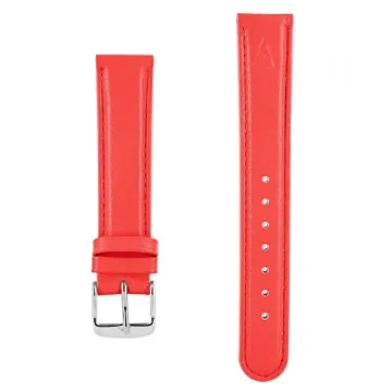 Akteo - Leather Watch Strap 18mm Red with Silver Buckle product image