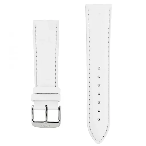 Akteo - Leather Watch Strap 22mm White with Silver Buckle product image