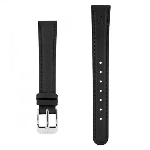 Akteo - Leather Watch Strap 14mm Black with Silver Buckle product image