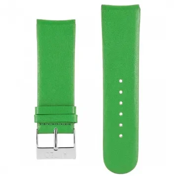 Akteo - Flat Leather Watch Strap Green 24mm - Silver Buckle product image