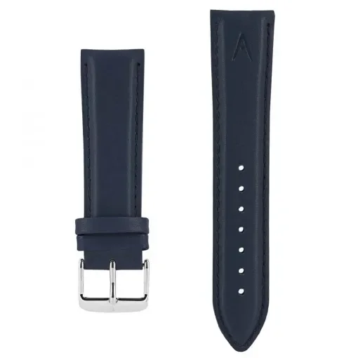 Akteo - Leather Watch Strap 22mm Petrol Blue with Silver Buckle product image