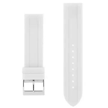 Akteo - Silicone Watch Strap 22mm White with Silver Buckle product image