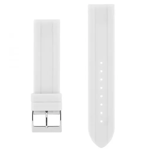 Akteo - Silicone Watch Strap 22mm White with Silver Buckle product image