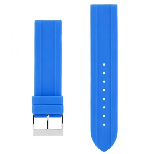 Akteo - Silicone Watch Strap 22mm Blue with Silver Buckle product image