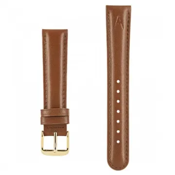 Akteo - Leather Watch Strap 18mm Brown with Gold Buckle product image