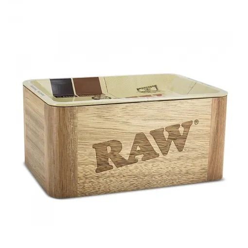 RAW - Cache Box Mini Raw Wood - Magnetic Rolling Tray product image