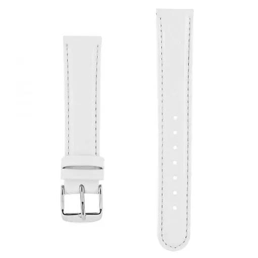 Akteo - Leather Watch Strap 18mm White with Silver Buckle product image