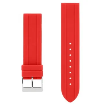 Akteo - Silicone Watch Strap 22mm Red with Silver Buckle product image