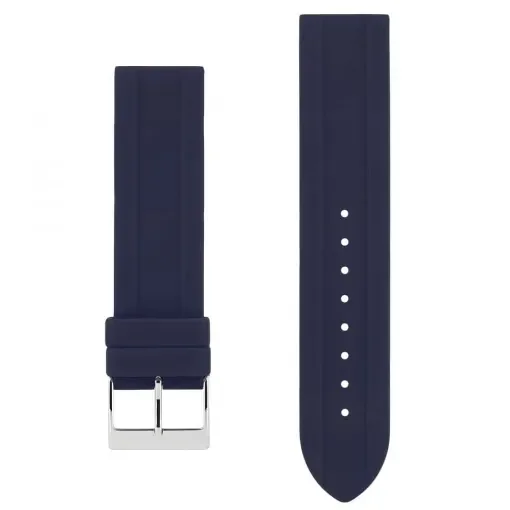Akteo - Silicone Watch Strap 22mm Dark Blue with Silver Buckle product image