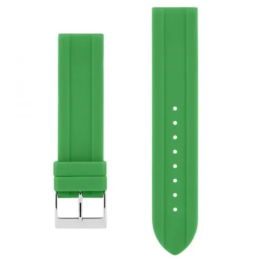 Akteo - Silicone Watch Strap 22mm Green with Silver Buckle product image